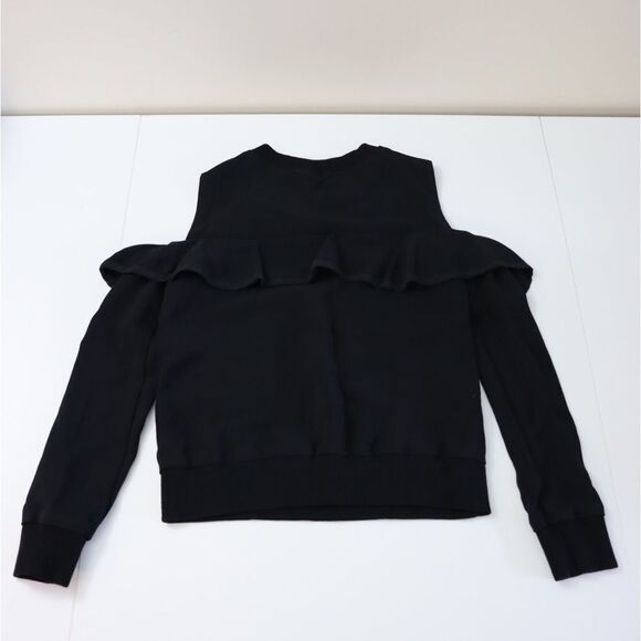 A.L.C Lindsey Black Cold Shoulder Ruffle Top Black Size 0 - Picture 6 of 11